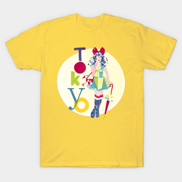 Geometric Tokyo Girl T-Shirt by XOOXOO